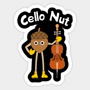 Cello Nut White Text Sticker